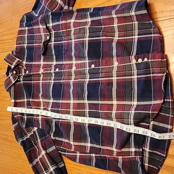Eddie Bauer Men's Plaid Shirt - Red and Navy Blue - Picture 8 of 10